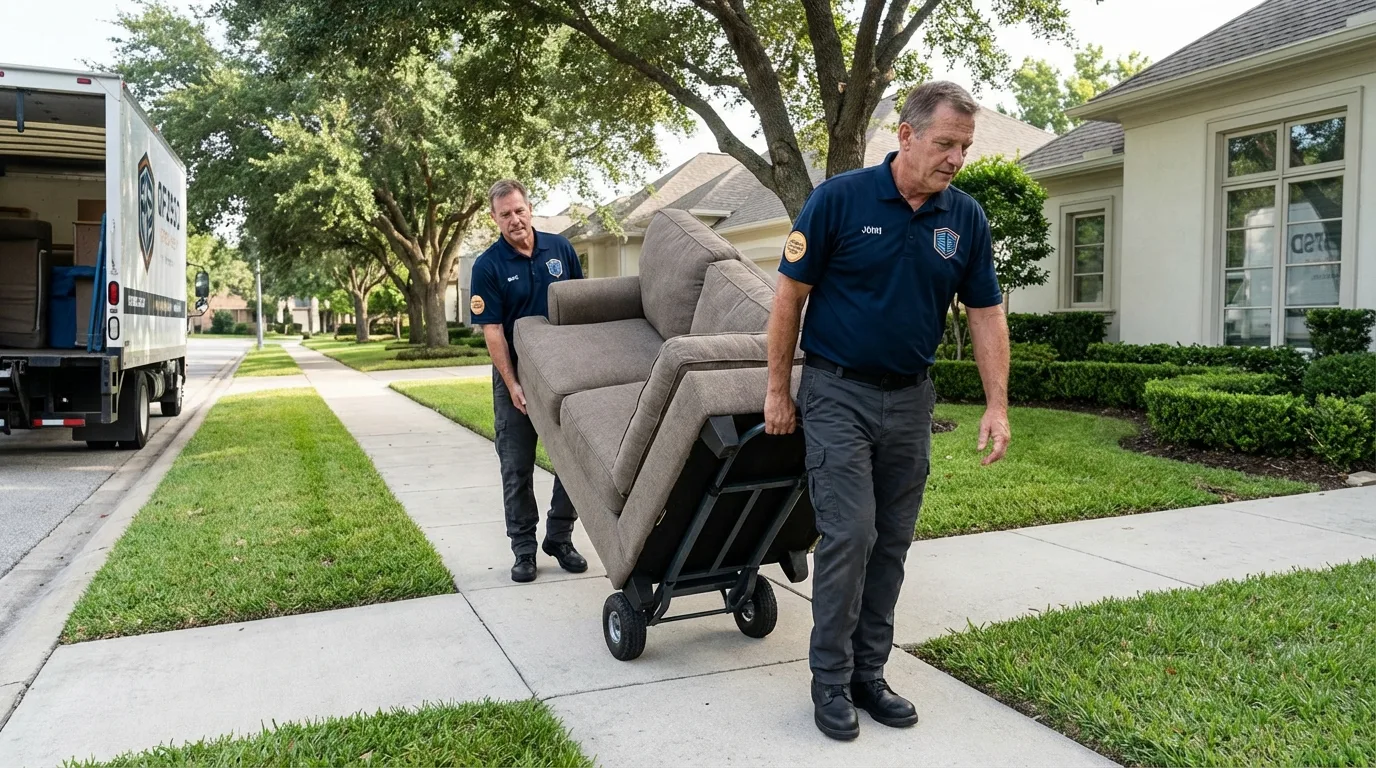 Local residential moving crew loading furniture in Blackfoot, ID