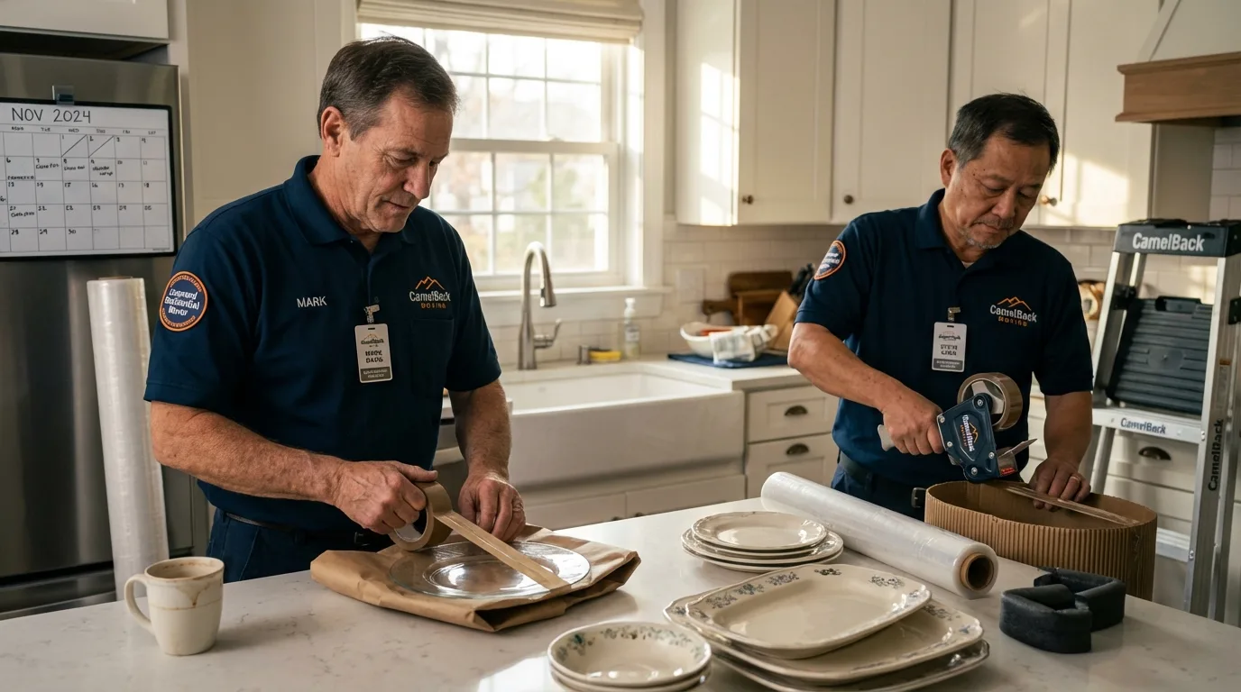 Professional crew packing kitchen dishware in Blackfoot, ID